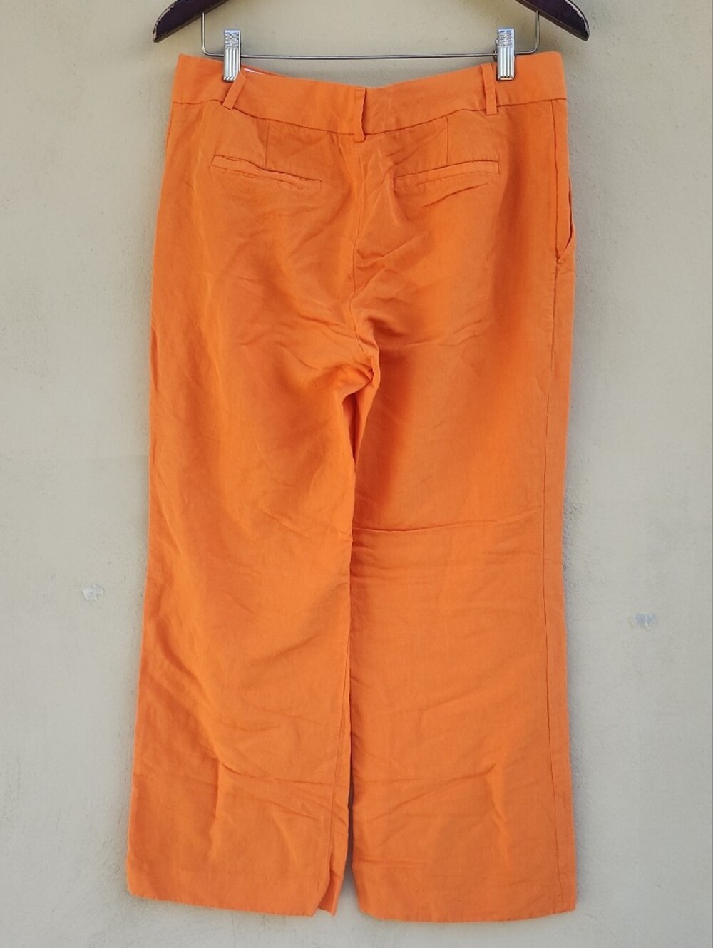 Banana Republic Linen Wide-Leg Trousers in Bright Orange - Picture 6 of 8